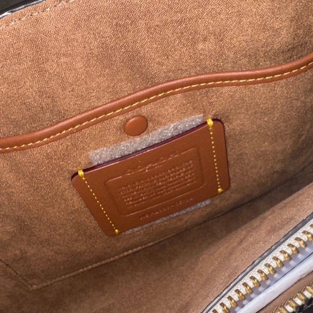 Coach Cream Satchel with Gold Accents - Picture 6 of 16